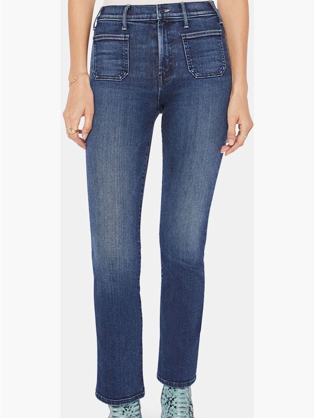 MOTHER The Patch Pocket Insider Flood Jeans